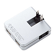 USB充電タップ型ACアダプタ（シルバー）[ACA-IP14SV]