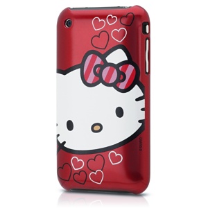 Hello Kitty Air Jacket for iPhone 3GS with Love（レッド）[H0589J/A]