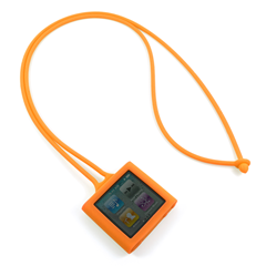 6th iPod nano用ネックストラップスタイル・シリコンジャケット（オレンジ）[RT-N6C2/O] - レイ・アウト