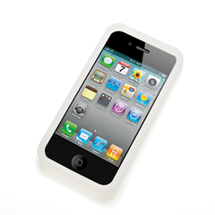 iPhone 4専用シルキータッチ・シリコンジャケット（ホワイト）[RT-P3C1/W] - レイ・アウト