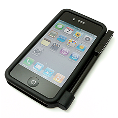 iPhone 4用タッチペン付きシリコンジャケット（ブラック）[RT-P3C6/B] - レイ・アウト