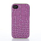 Simplism Leather Cover Set for iPhone 4（Crocodile Lavender）[TR-LCSIP4-CL]