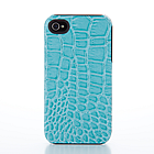 Simplism Leather Cover Set for iPhone 4（Crocodile Turquoise）[TR-LCSIP4-CT]